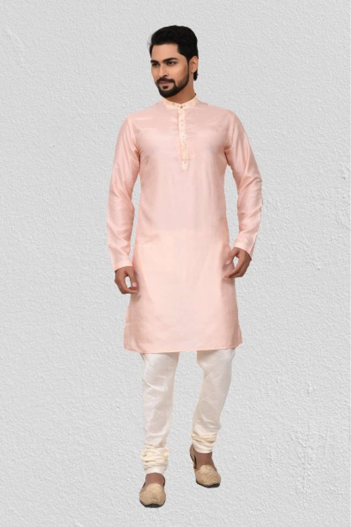 Art Silk Kurta Pajama In Pink Colour - KP5750183