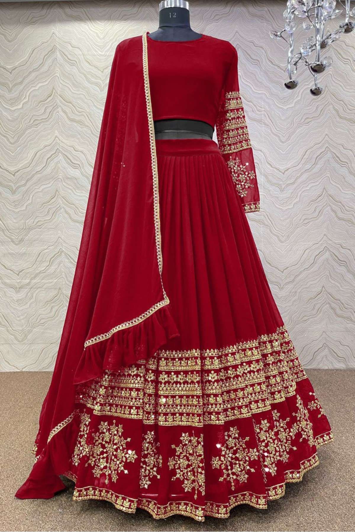 Buy Red Sana Embroidered Lehenga Set Online - RI.Ritu Kumar International  Store View
