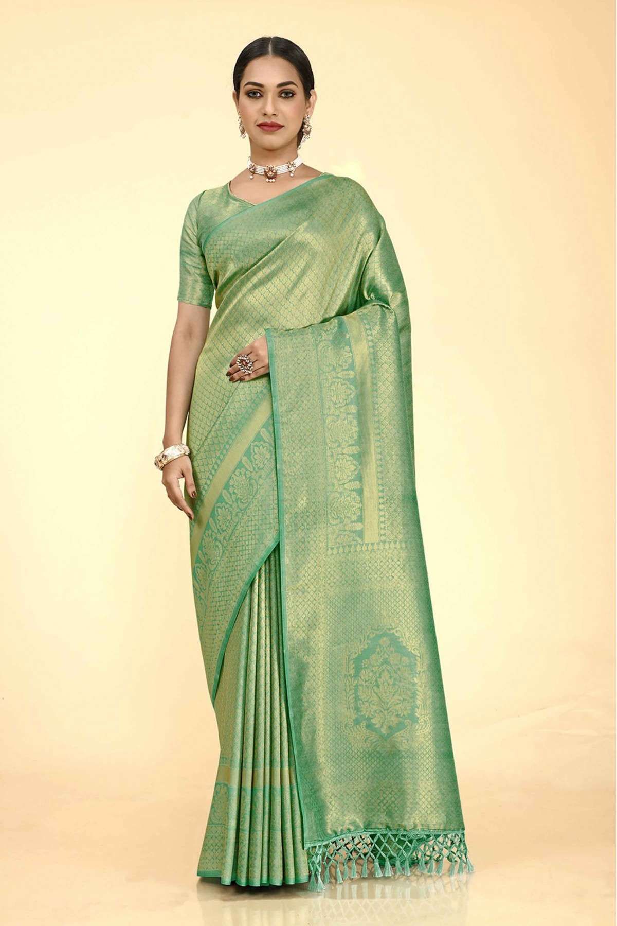 Kanjivaram Silk Woven Saree In Green Colour - SR5416267