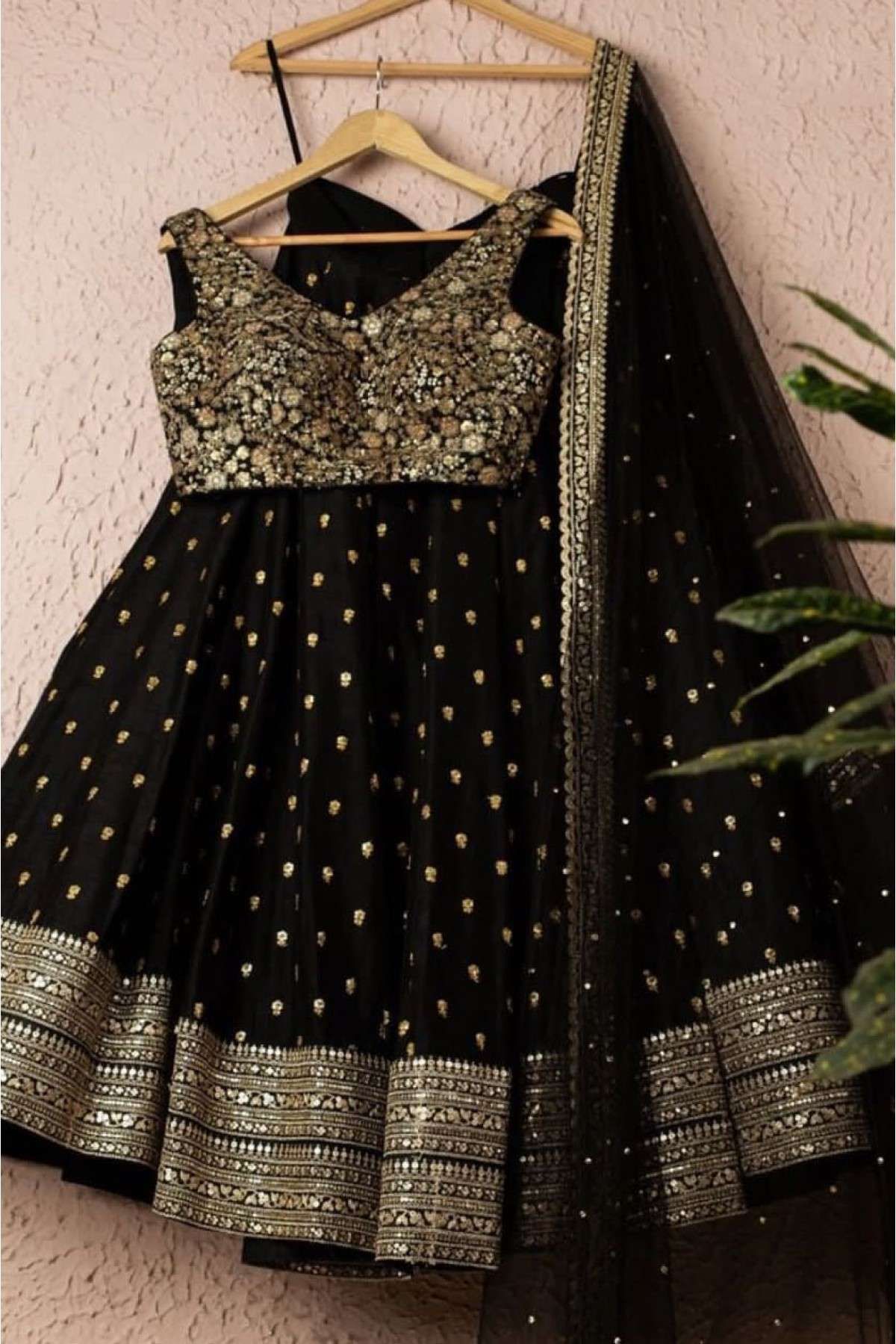 Net Embroidery Lehenga Choli In Black Colour - LD4010260