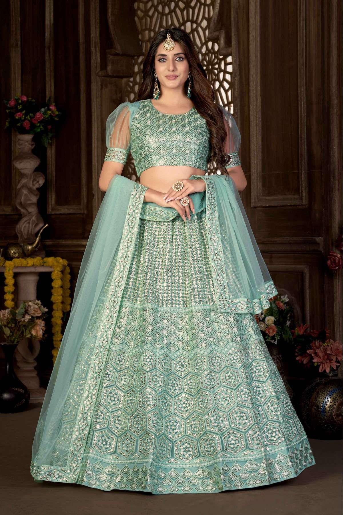 Light Green Color Lehenga Choli – Panache Haute Couture