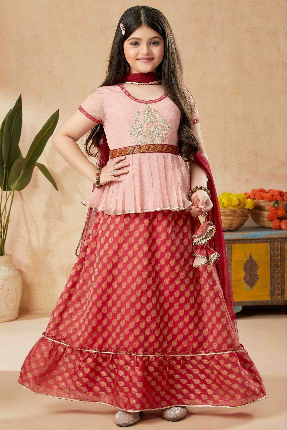 Ahhaaaa Kids Ethnic Cotton Blend Radha Dress Lehenga Choli Chania Choli Set  Baby Girls - Walmart.com