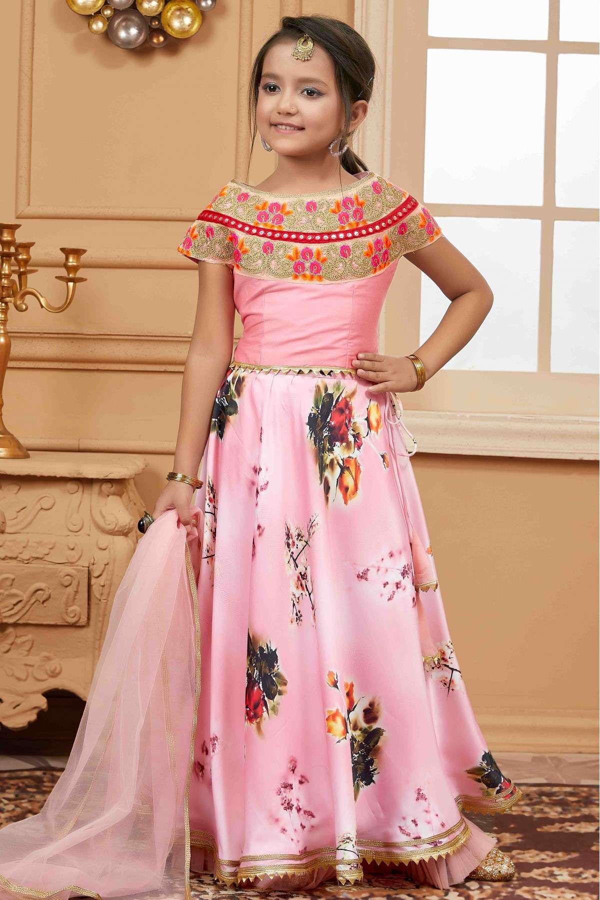 Latest design Kids Lehenga choli with fancy hand work , Marriage Special,  Party Wear for kids girls (Purpal)