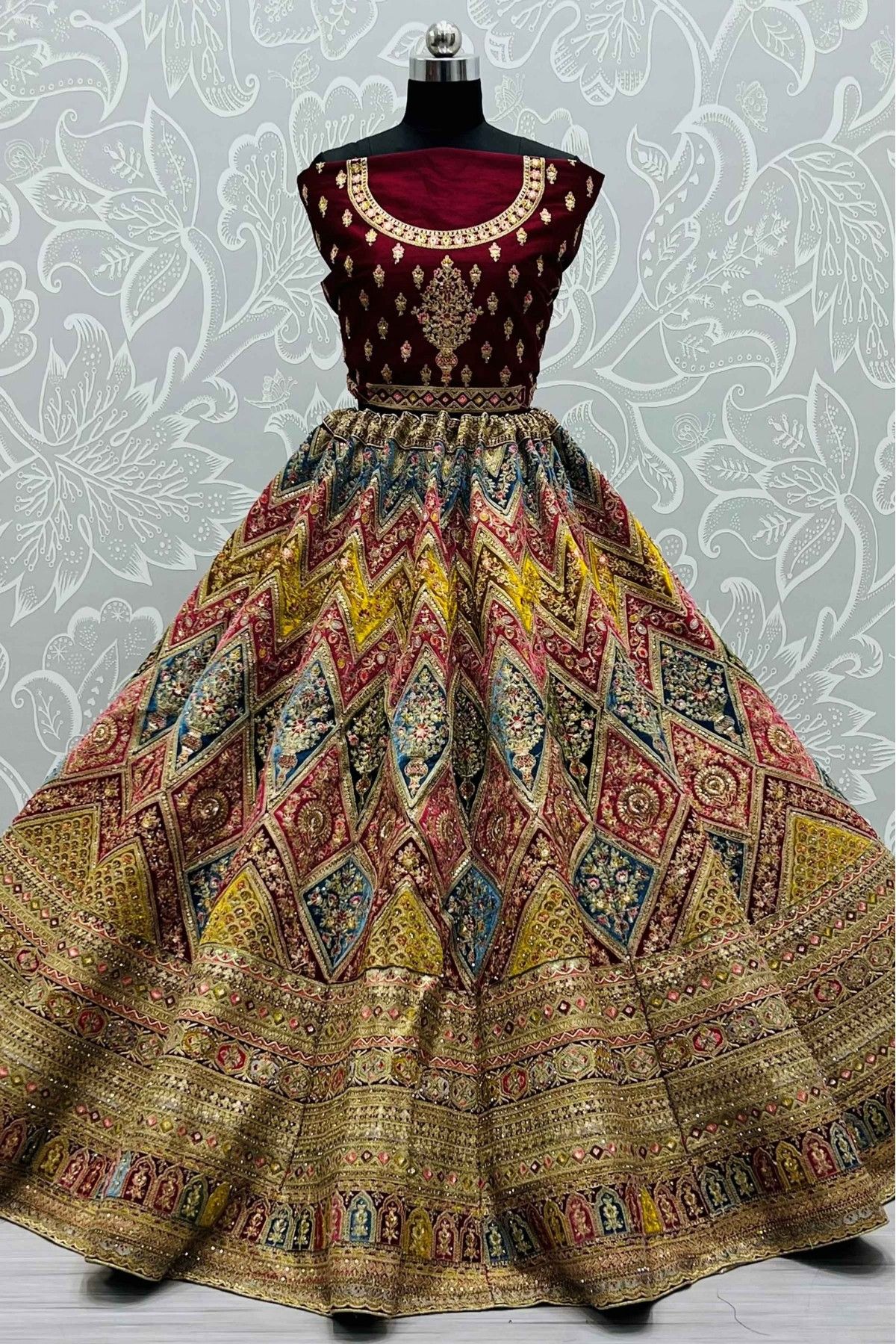 Silk Embroidery Lehenga Choli In Multicolour - LD5416124