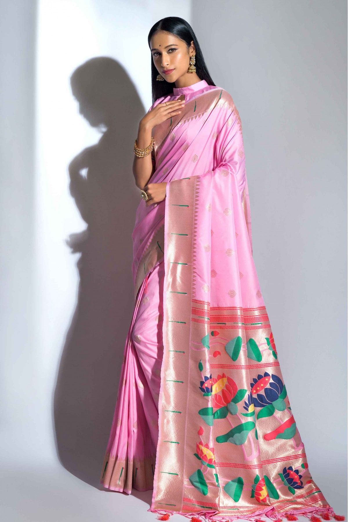 Lavender Jacquard Kanjivaram Silk Saree – Leemboodi