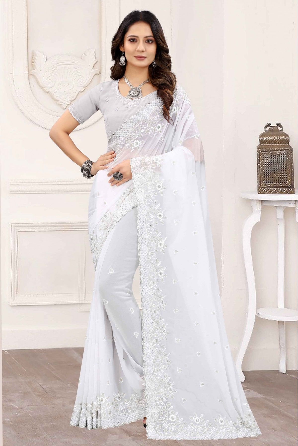 Designer Organza Saree – Monamaar