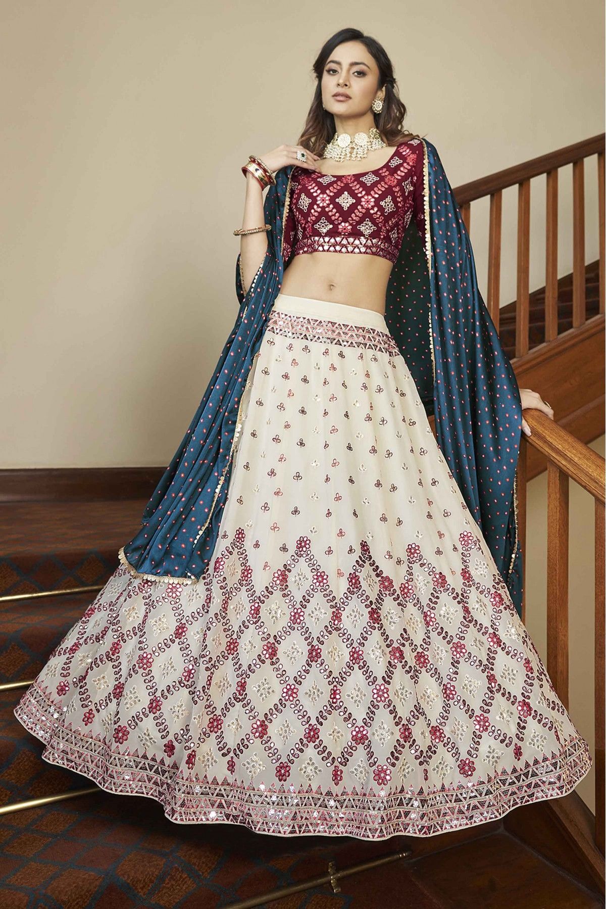 Bandhani Lehenga Choli for Navratri Red and Black Color With Bandhani  Dupatta and Gota Work Bandhej Lehenga for Women - Etsy