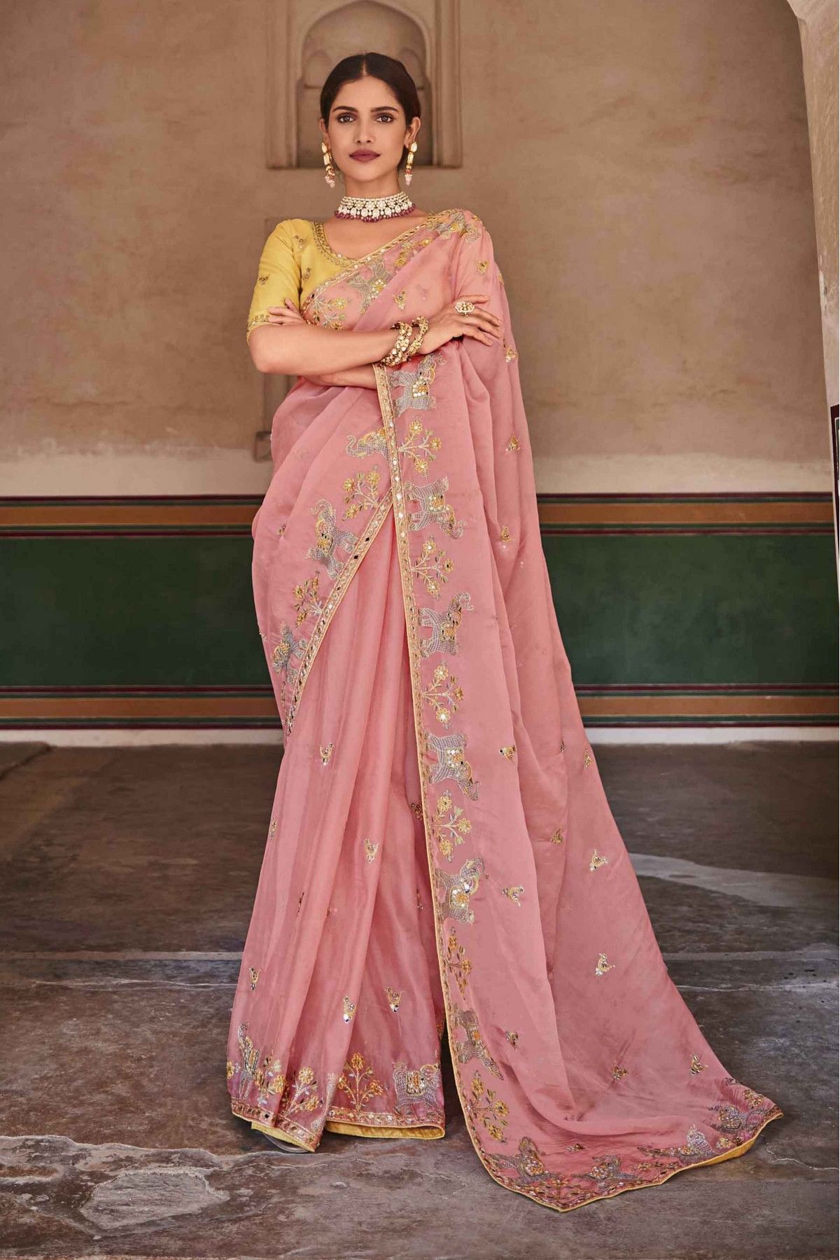 Organza Saree - Buy Classy Pure Organza Saree Online | Me99