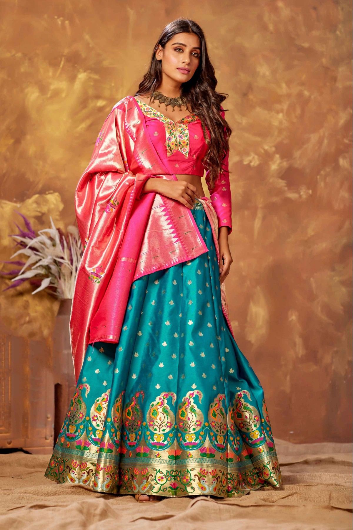 Faux Georgette Embroidery Lehenga Choli In Green Colour LD05643946