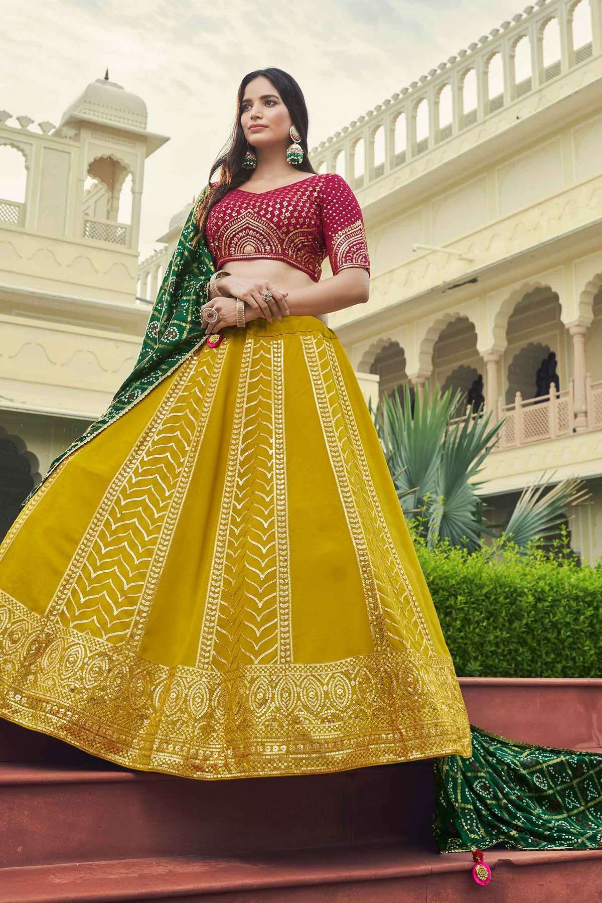 Georgette Embroidered sequince Lehenga Choli LD32107D11 A