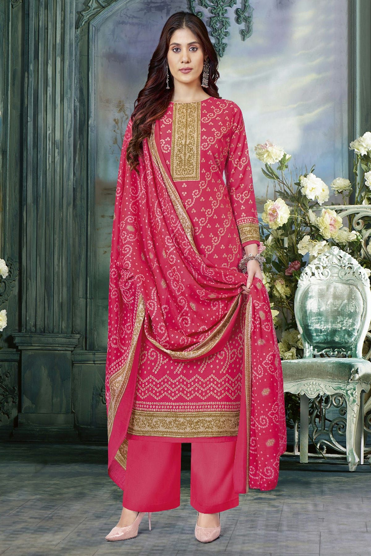 Cotton Bandhej Suits - Manufacturers, Suppliers and Exporters