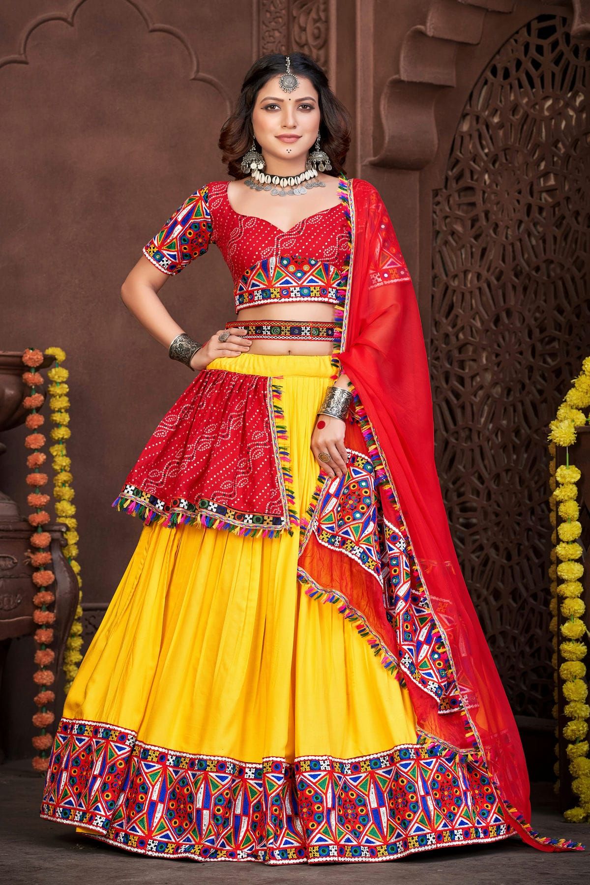 Embroidery Zari With Zarkan And Multithread Touchup Semi Stitched Lehenga  Choli LD02290797