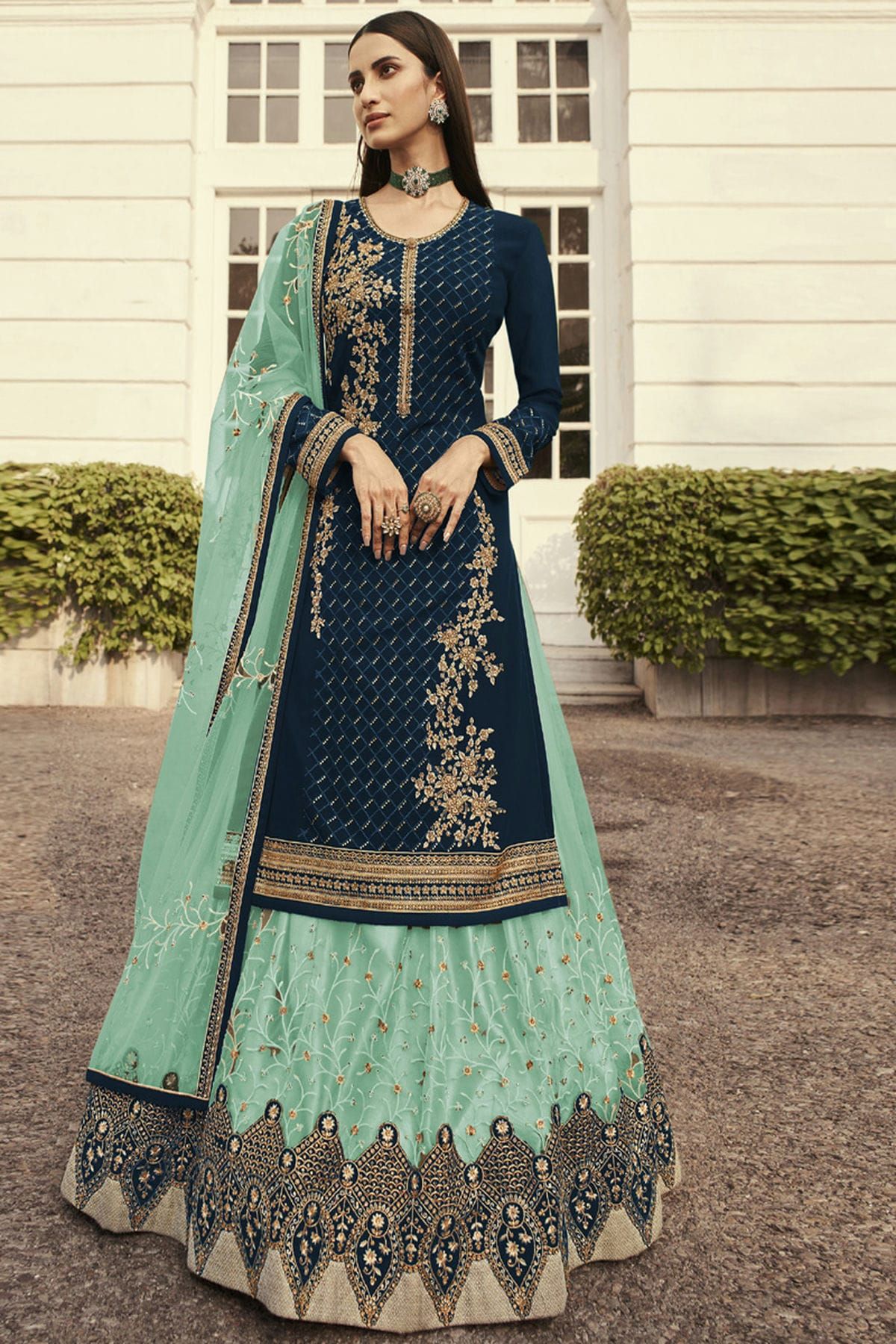 Indo-Western Sharara Dress - Avneet Kaur's Choice – Aliyana Designer Wear