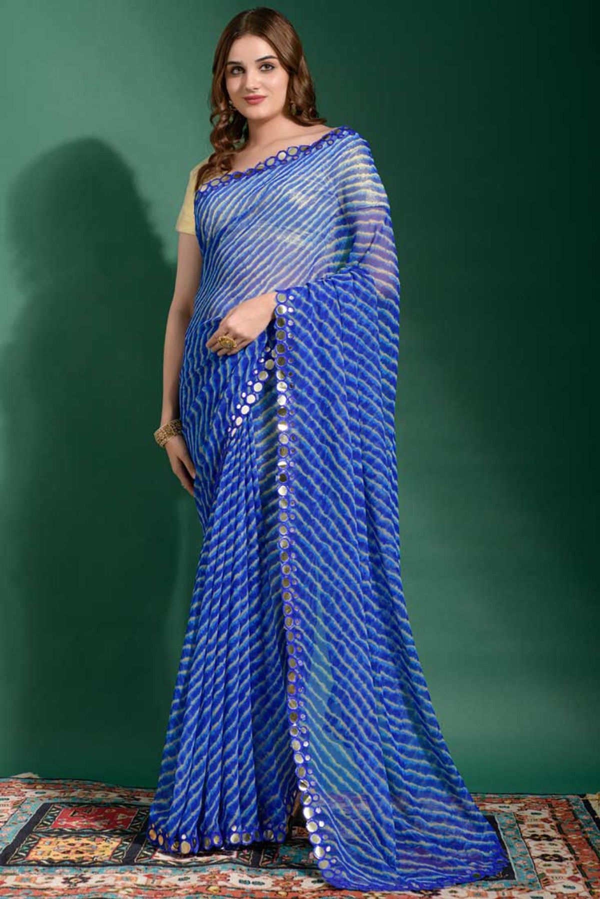 Buy Mint Blue Organza Fabric Party Wear Saree with Taffeta Silk Blouse  Online - SREV2308 | Appelle Fashion