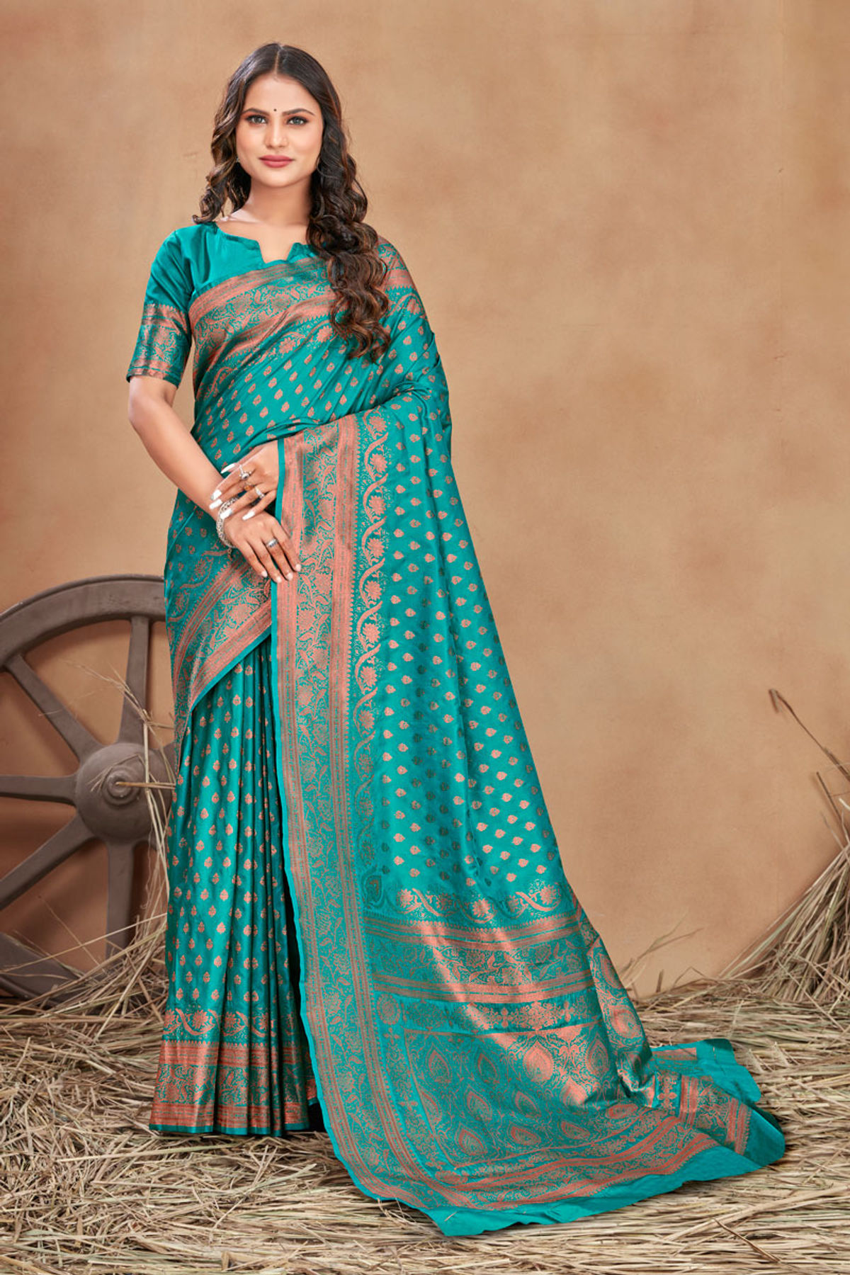 Dusk Blue Banarasi Silk Saree With Sequence Work – Armima