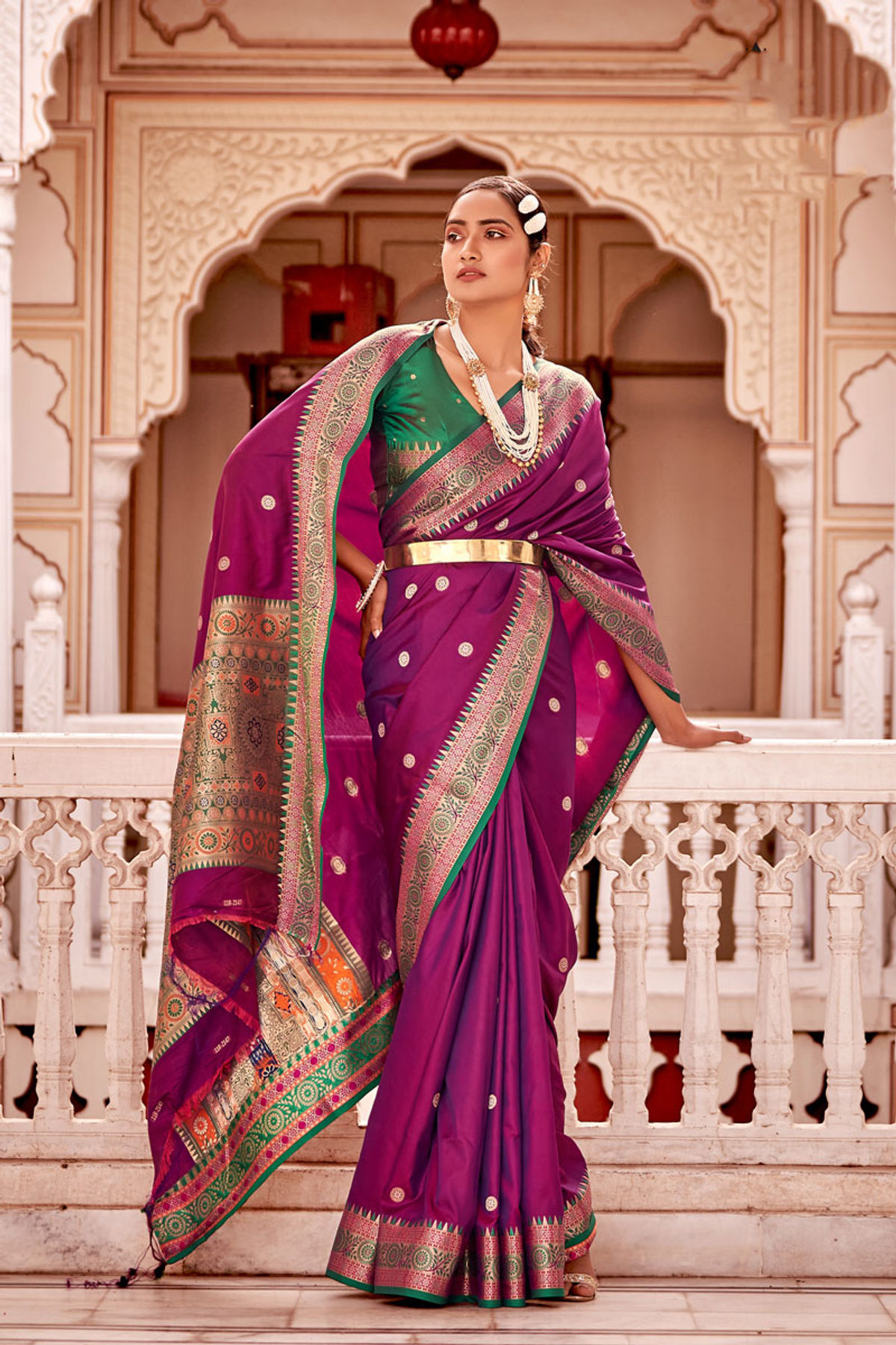 Buy Bronze Orange Banarasi Saree online-Karagiri. Beautiful banarasi saree.  – Karagiri Global