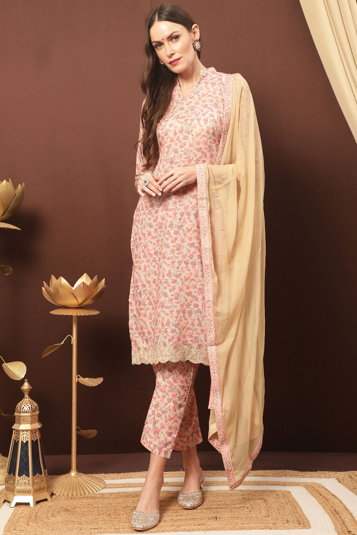 Dress Material | Beautiful Kashmir Embroidery Dress Material | Freeup