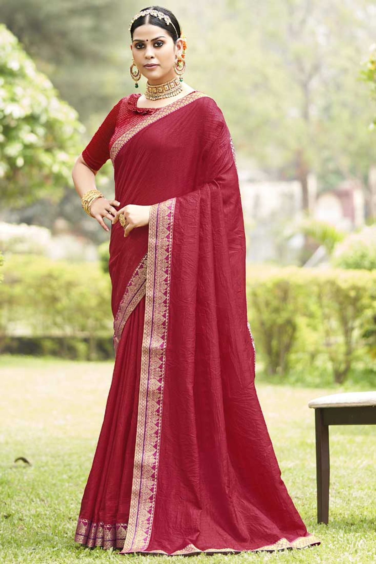 Soft Designer Banarasi Plain silk saree in Pink dvz0003148 - Dvanza.com