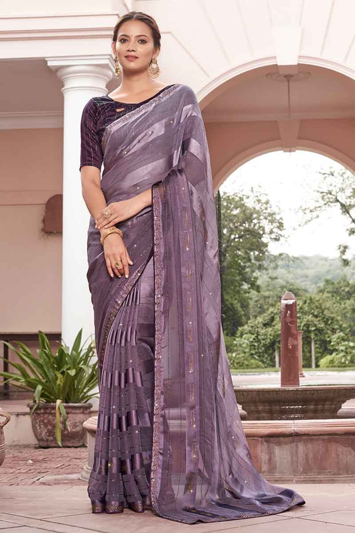 Silk Satin Chiffon saree Designer Sarees for Women | Crazy cloths