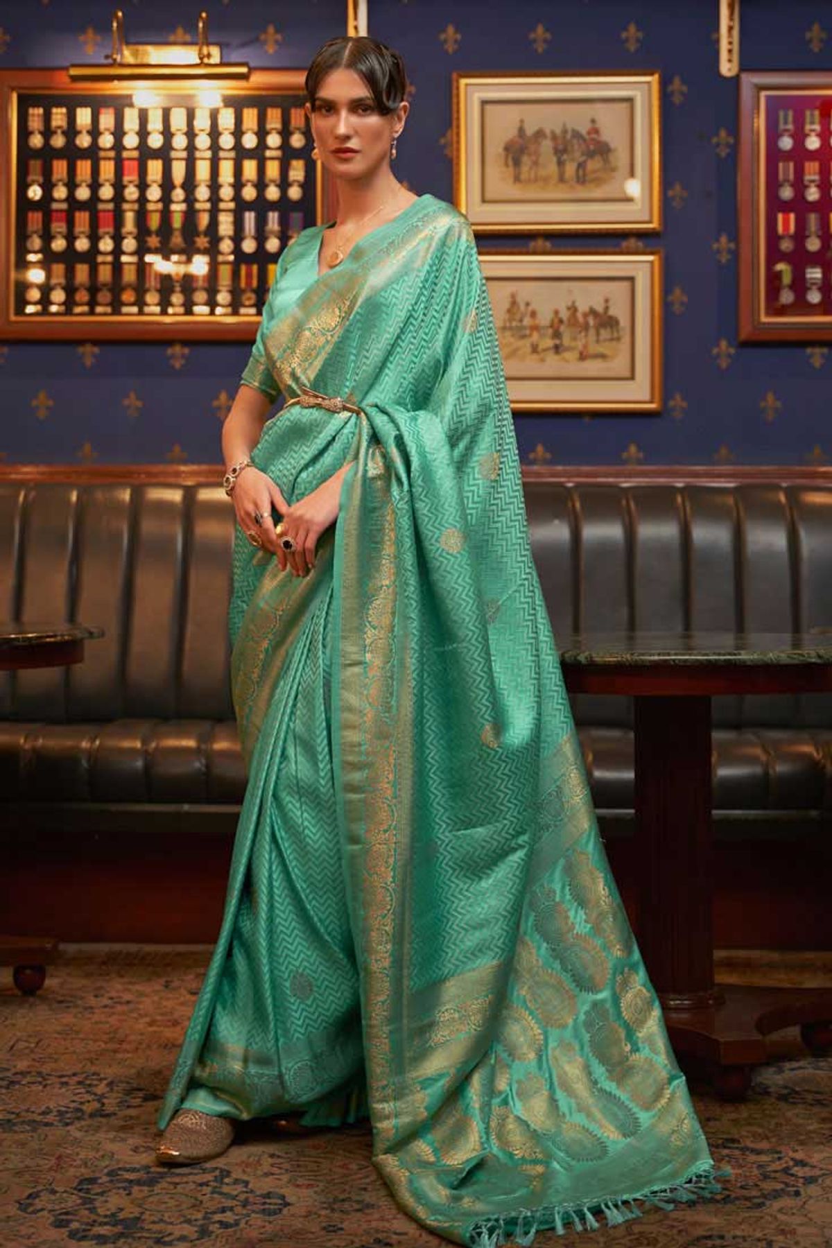 Elegant Handloom Pure Satin Silk Saree – nandikasarees.co.uk