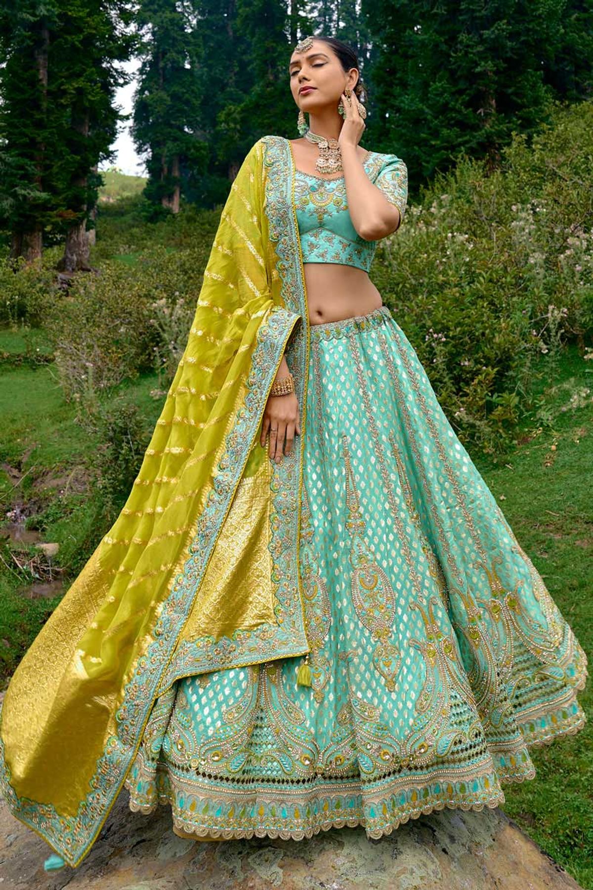 Jacquard Woven Lehenga Choli LD054112276