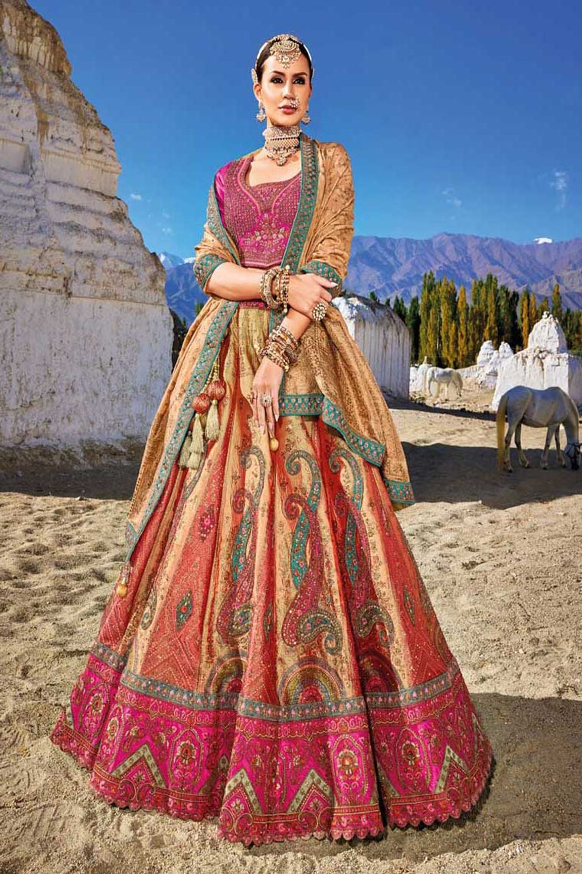 Lehenga Choli | Heavy Zari & Thread Work Lehenga | Freeup