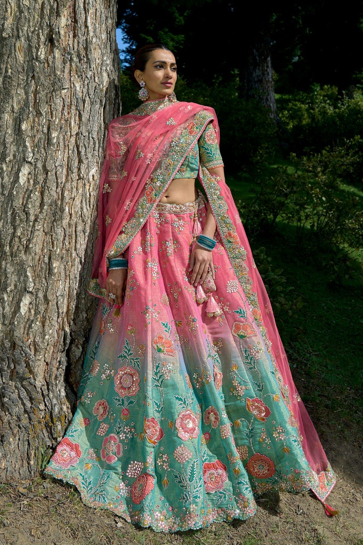 Viscose Silk Lehenga Choli With Heavy Thread Embroidery with Sequince Work In Multicolor Colour LD01353086 A