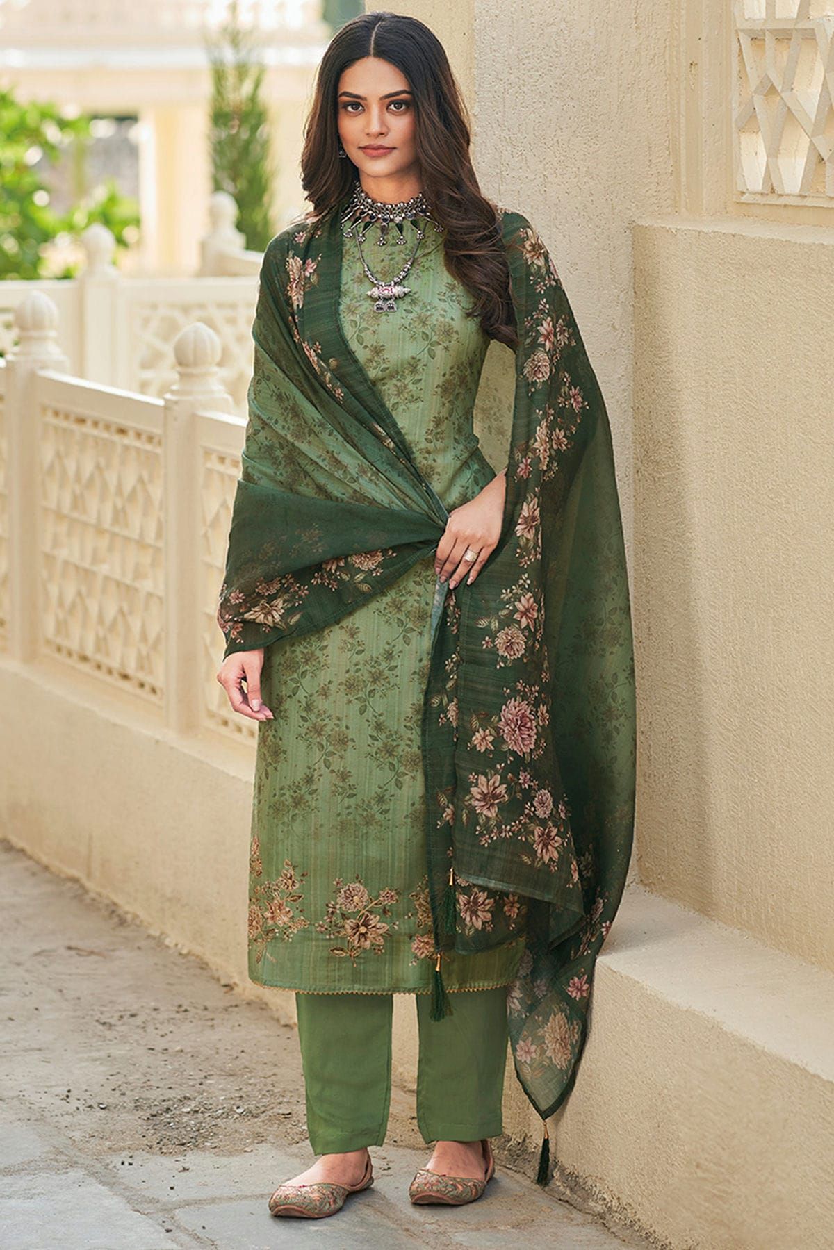 Buy Grey Muslin Digital Print Readymade Salwar Suits Online : Indian Ethnic  Wear -