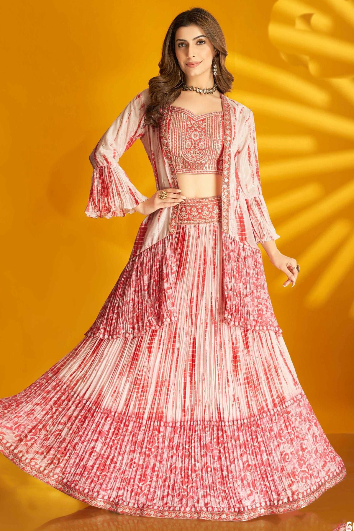 Net Embroidery Lehenga Choli In Pink Colour - LD5680013