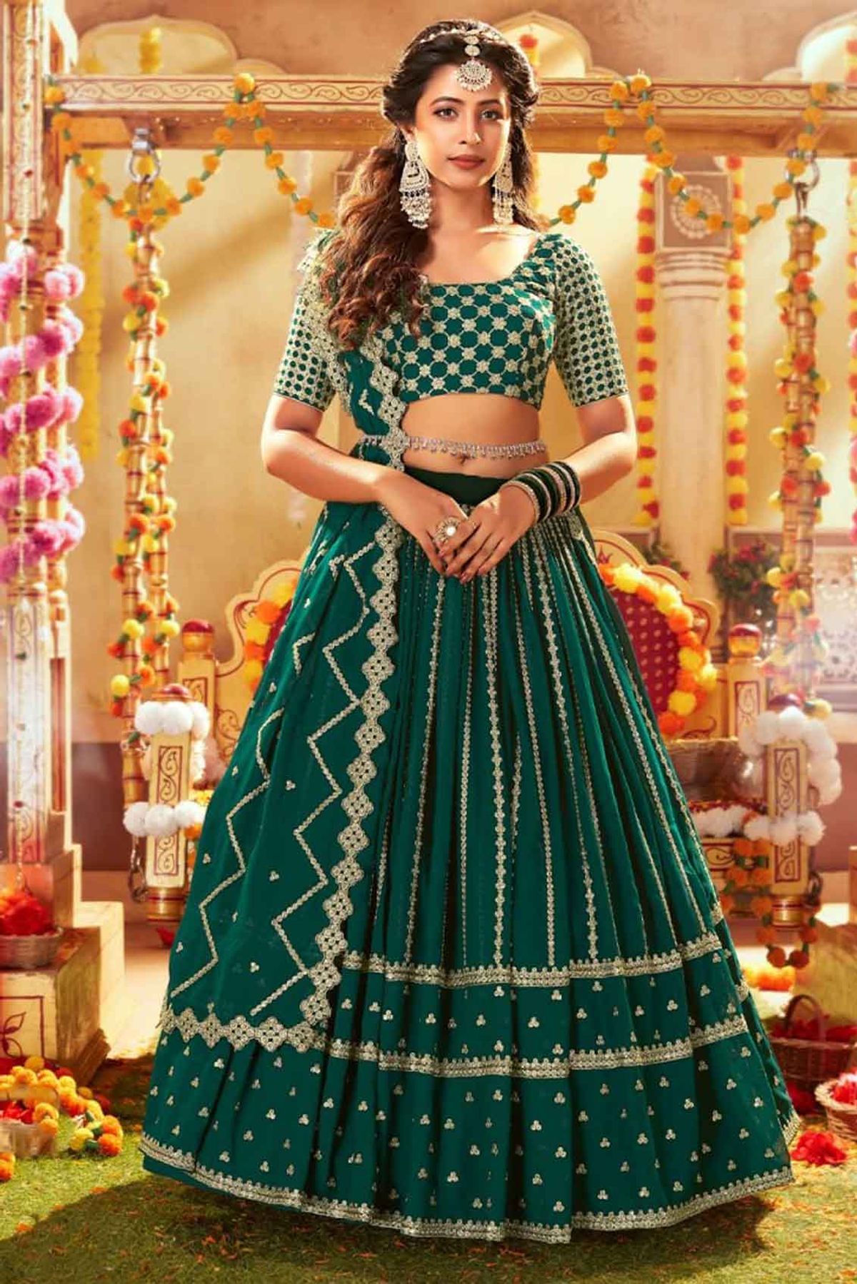 Shop the Latest Indian Readymade Lehenga Choli Designs Online at Zeel  Clothing | Work Details: Resham Embroidery