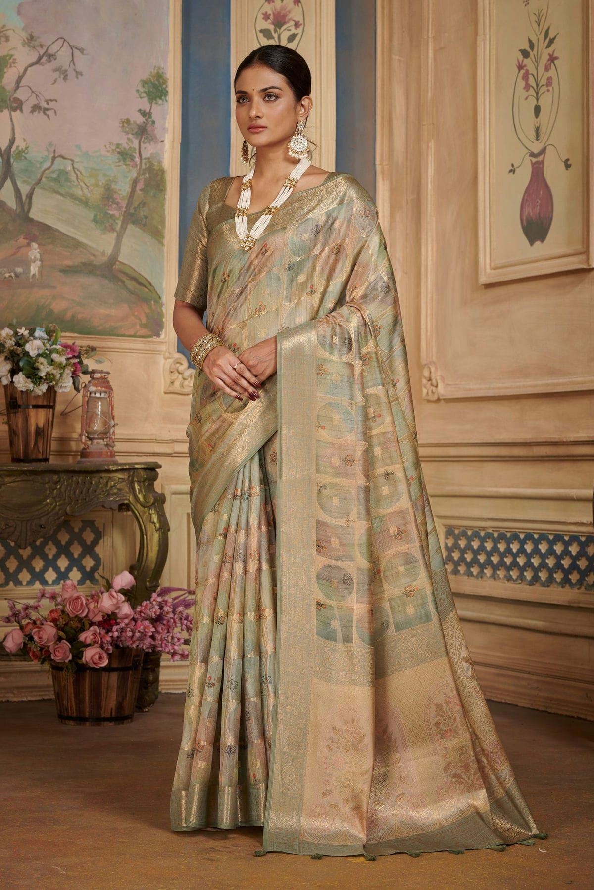 Kanchi Kora Silk Saree With Blouse - Etsy