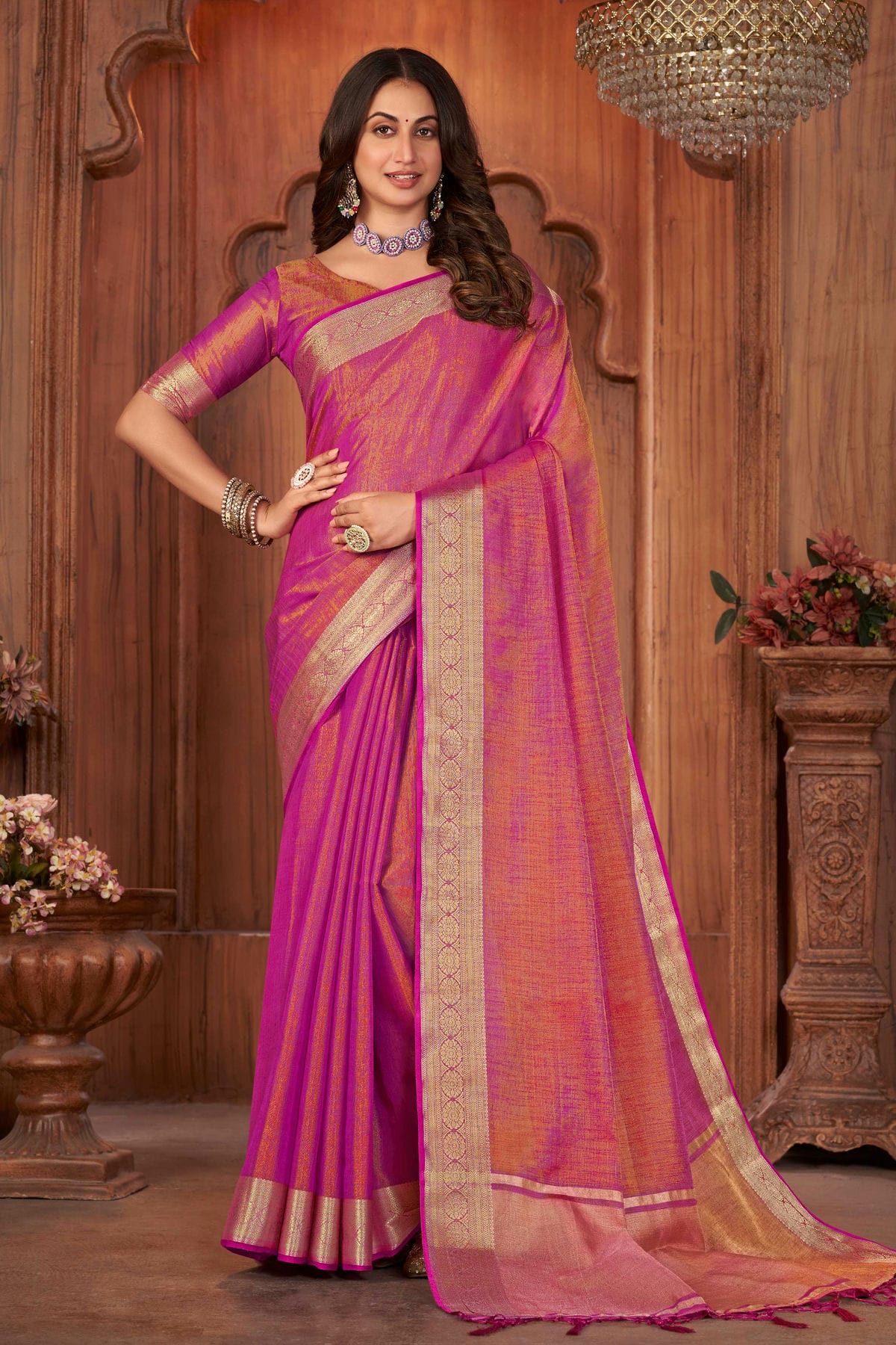 FANCY SILK SAREE WITH RICH PALLU – Sudarshansarees