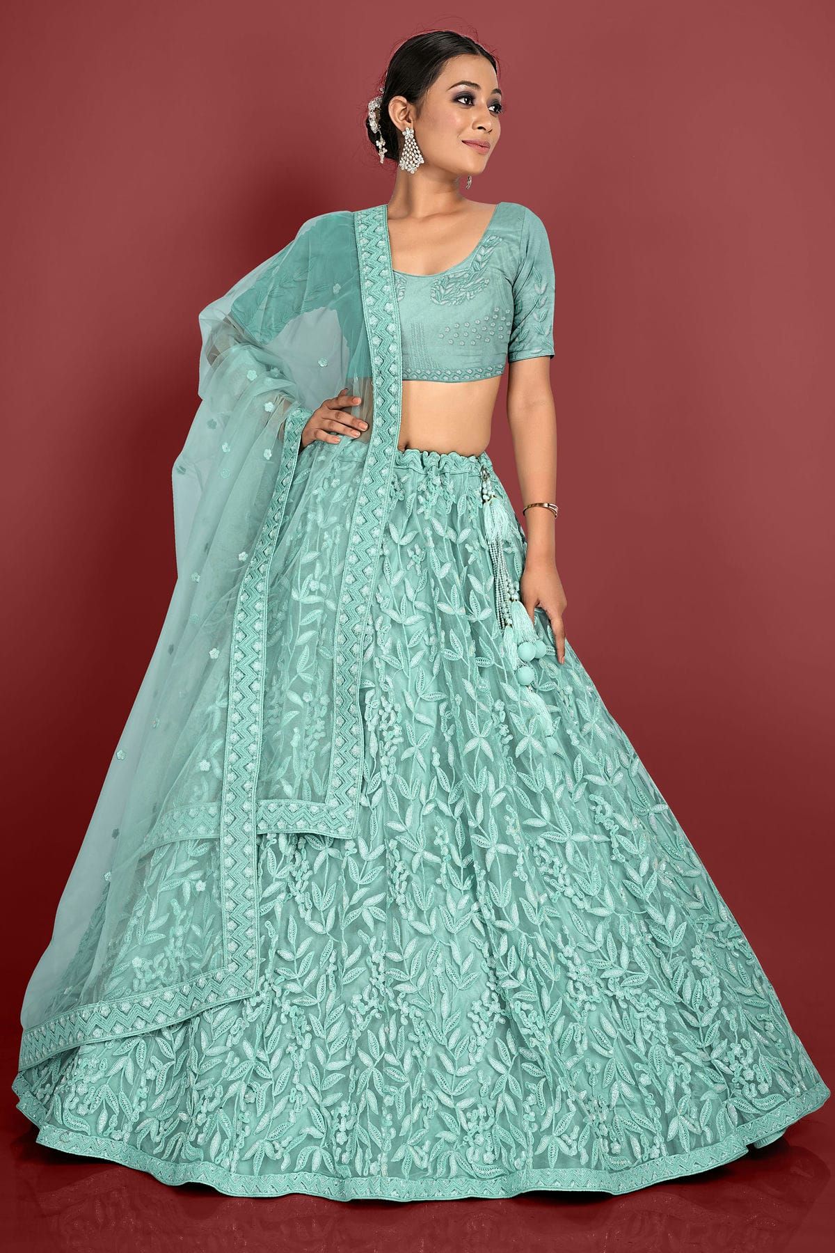 Embroidery Zari With Sequence Semi Stitched Lehenga Choli LD02290836