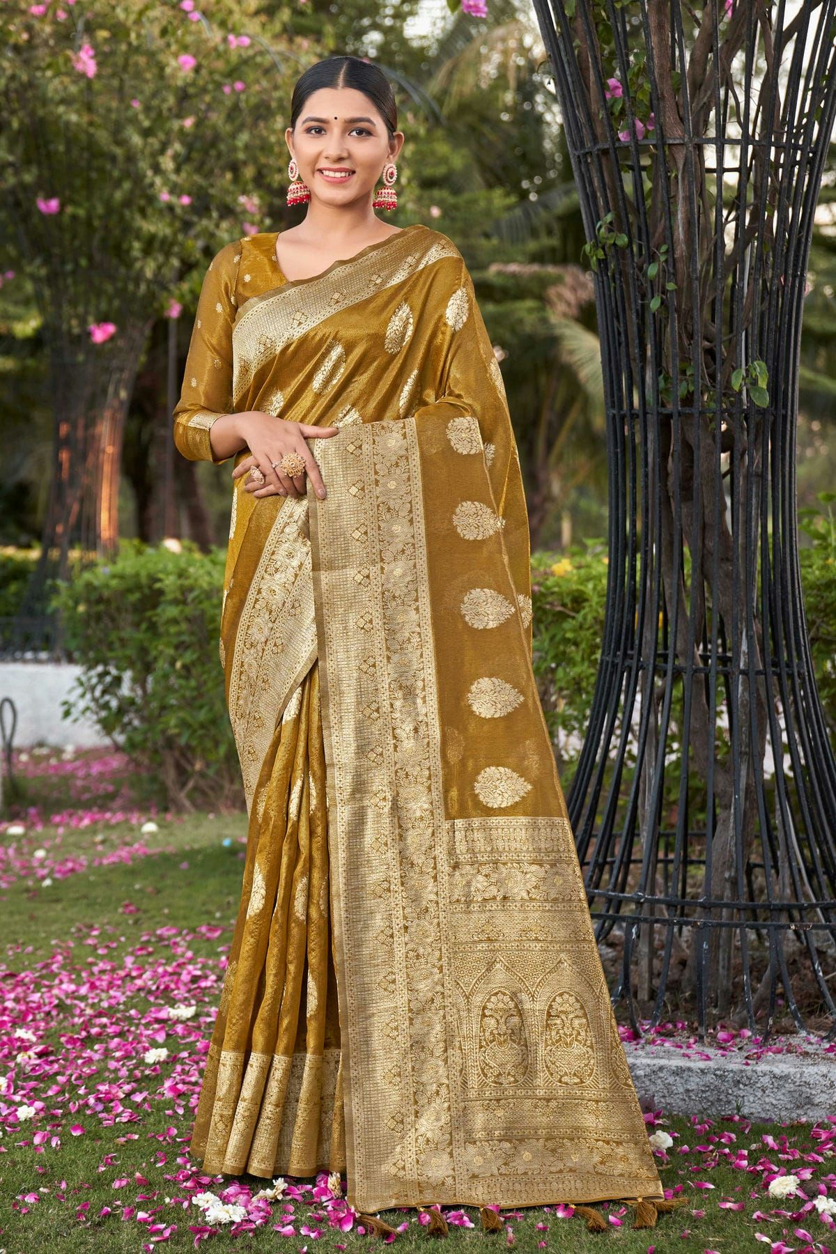 Mustard Simar silk Woven Designer Classic Saree In Mustard Colour SR05780155 A