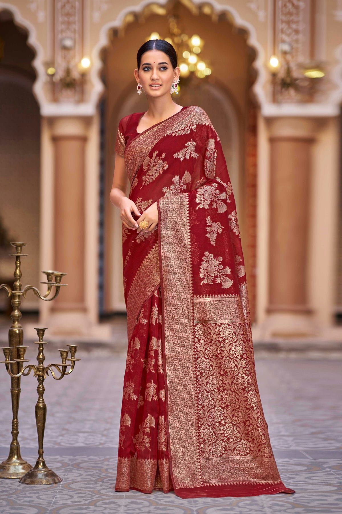 Cotton Fabric Woven Classic Saree