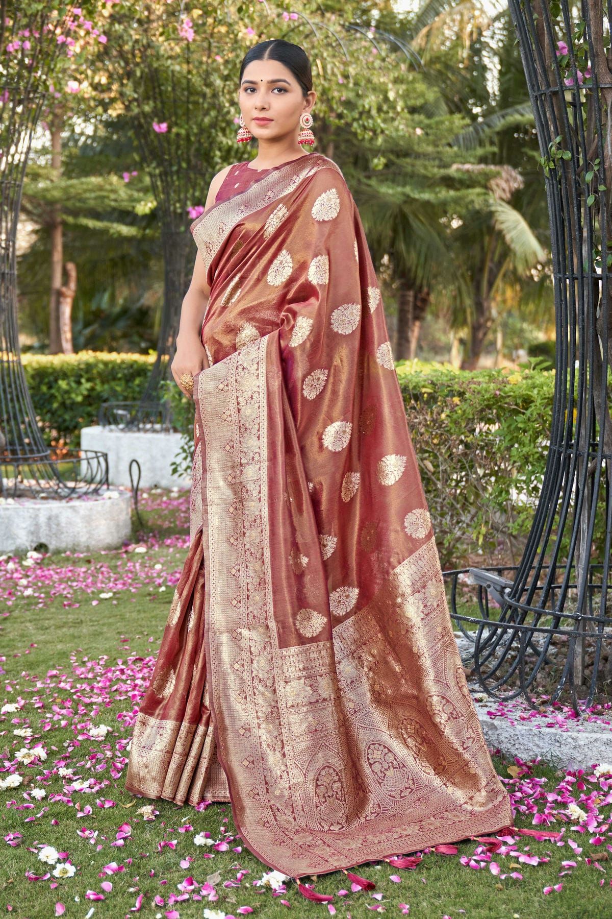 Rust Simar silk Woven Designer Classic Saree In Rust Colour SR05780157 A