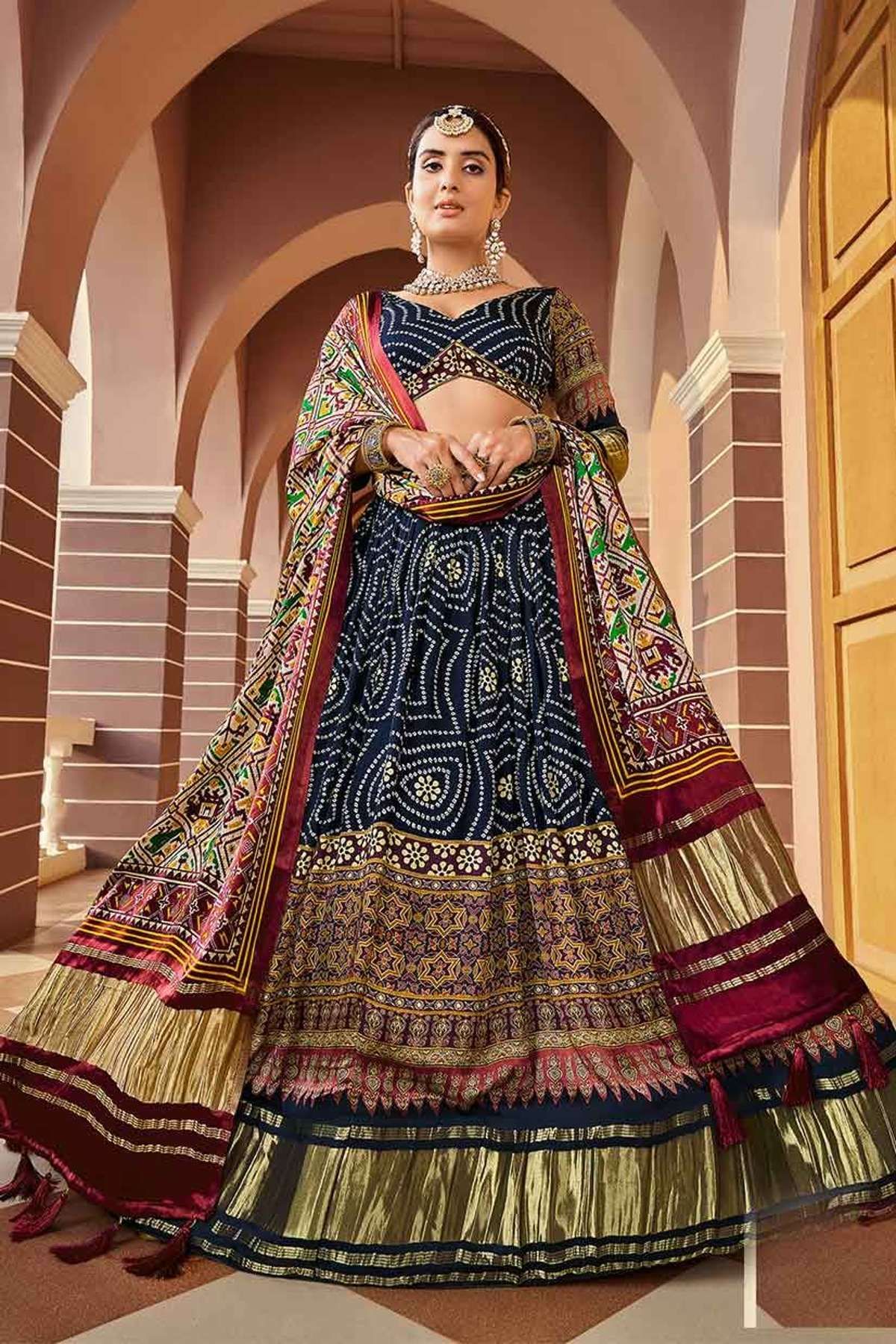 Viscose Silk Lehenga Choli With Heavy Thread Embroidery, Zari With Sequins  & Moti Work LD01353123