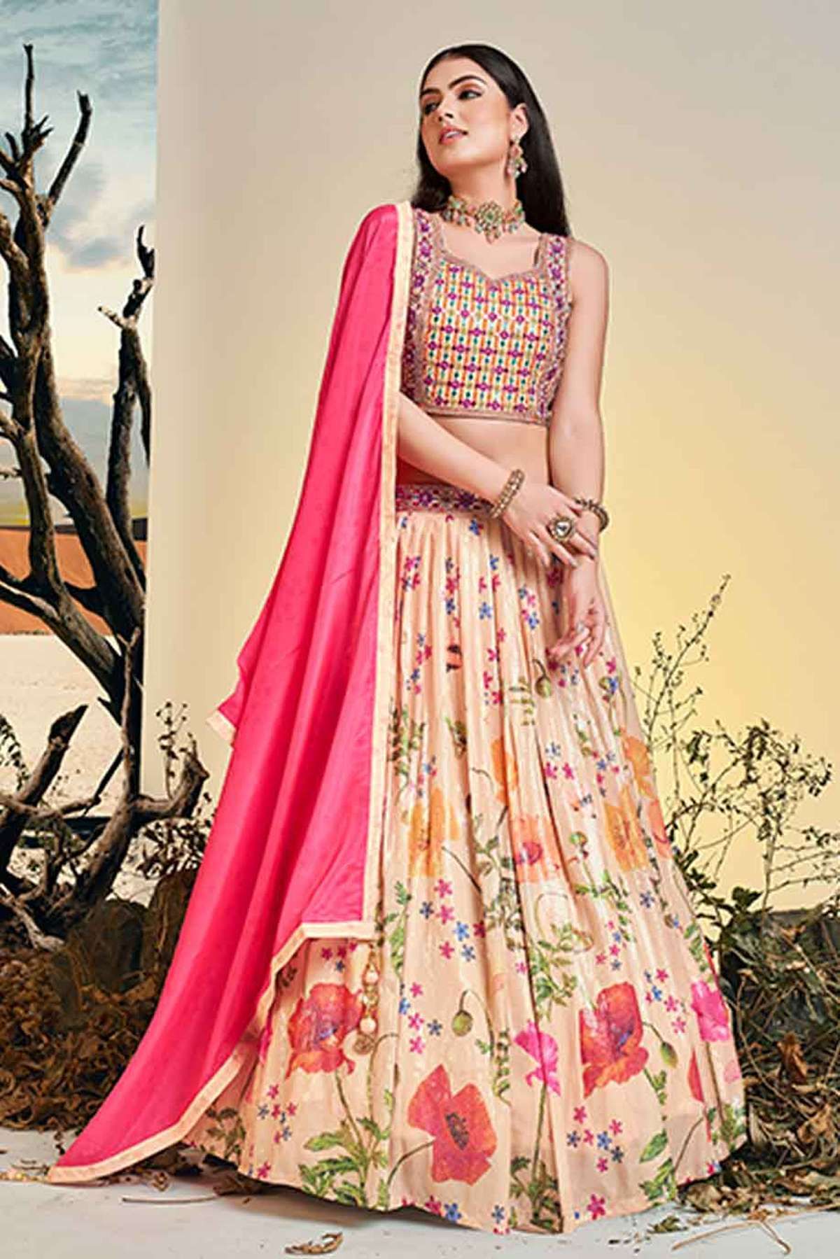 Net Embroidery Lehenga Choli LD5680135