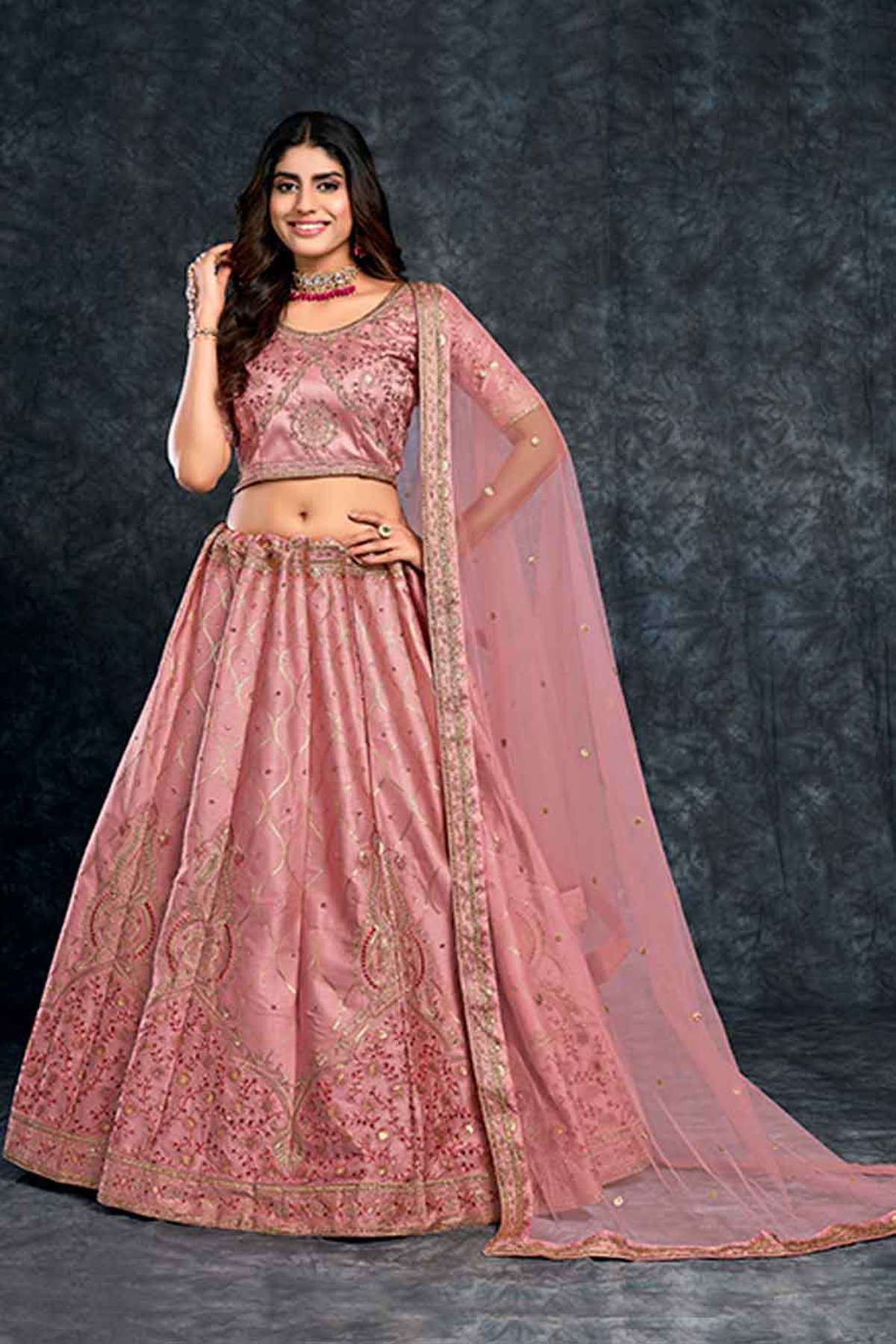 Net Lehenga Choli In Pink And Yellow Colour at Best Price in Mumbai | Just  Connect Marketing