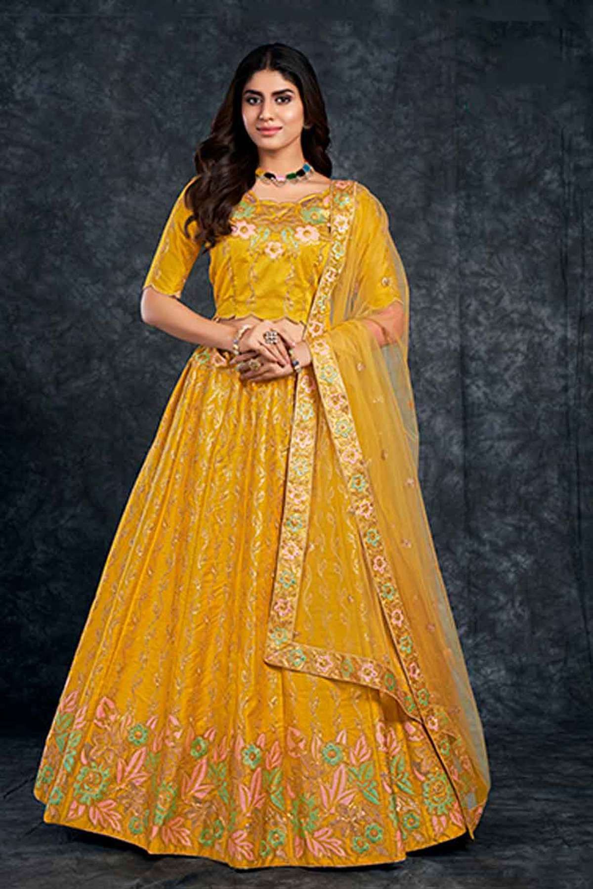 Silk Lehenga Choli With Embroidery LD04020012