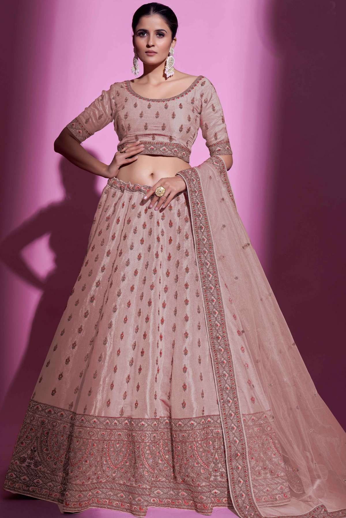 Trending | $39 - $52 - Peach Lehenga Style Tussar Silk Weaving Designer  Lehenga Choli, Peach Lehenga Style Tussar Silk Weaving Designer Lehengas  and Peach Lehenga Style Tussar Silk Weaving Ghagra Chaniya Cholis Online  Shopping