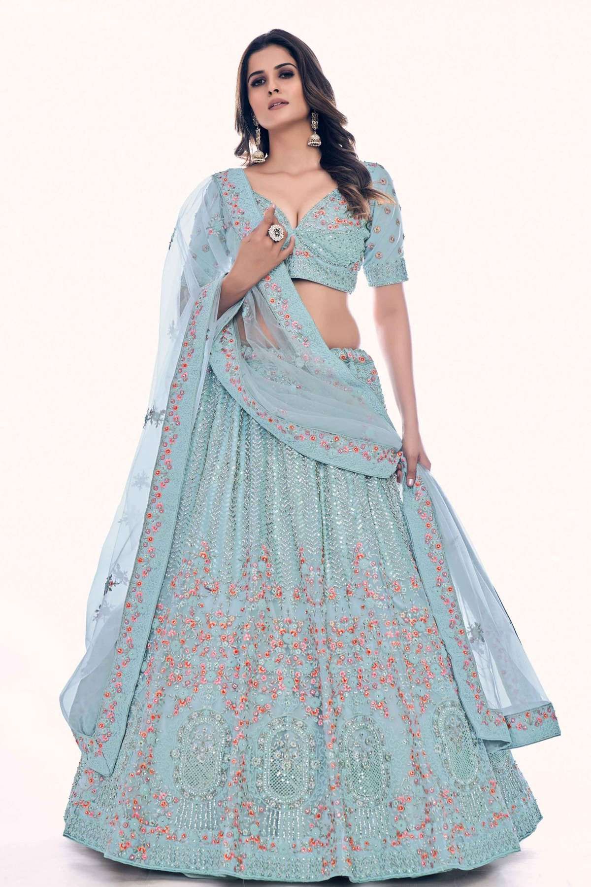 Silk Lehenga Choli With Heavy Thread Embroidery Work LD01353101