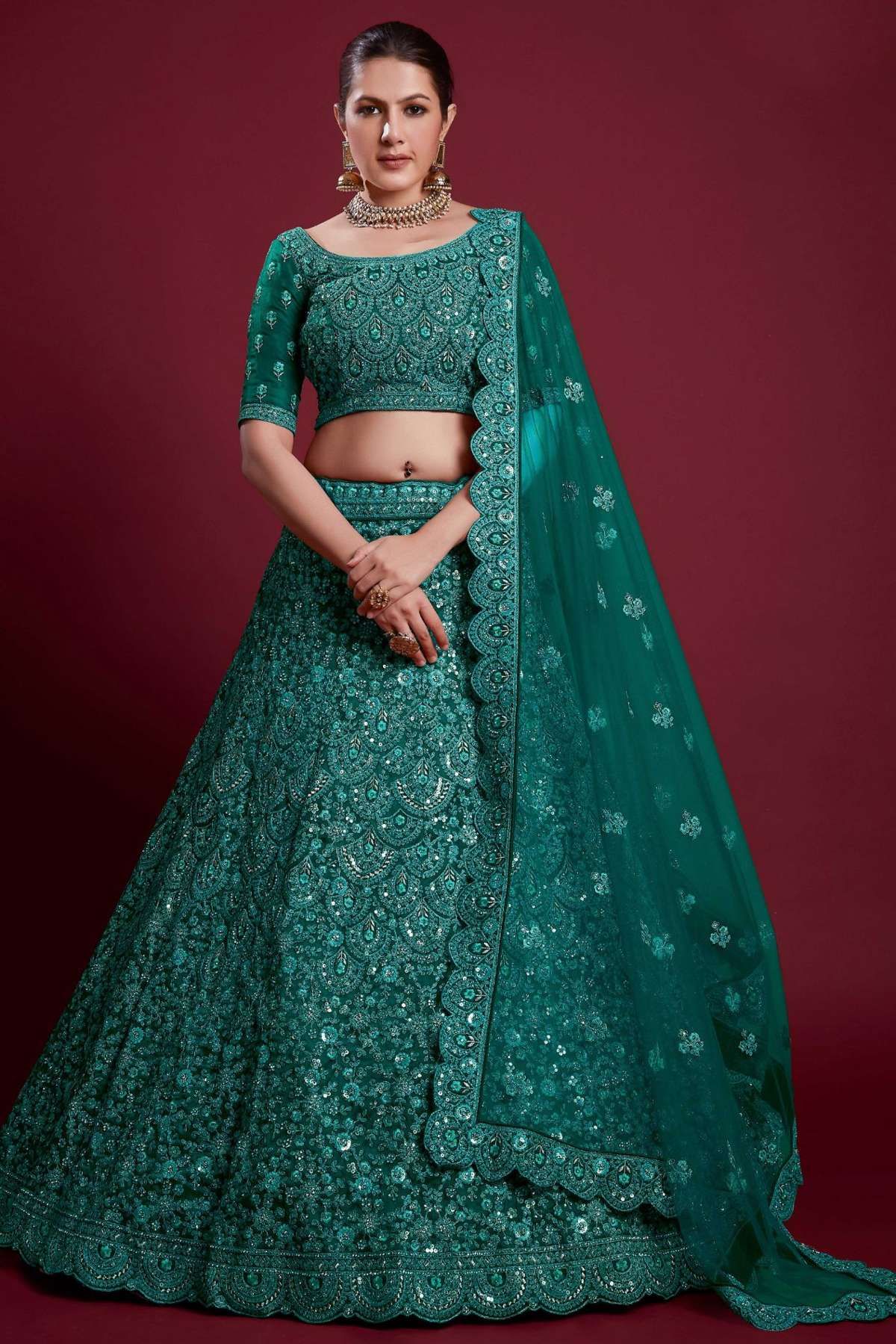 Chennai Silk Lehenga Choli In Sky Blue Colour