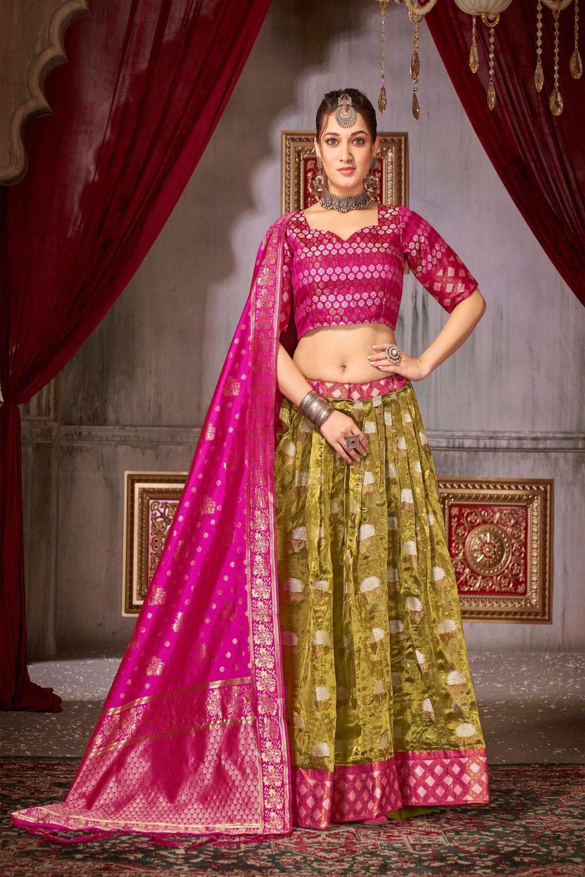 Silk Embroidery Lehenga Choli LD3211046