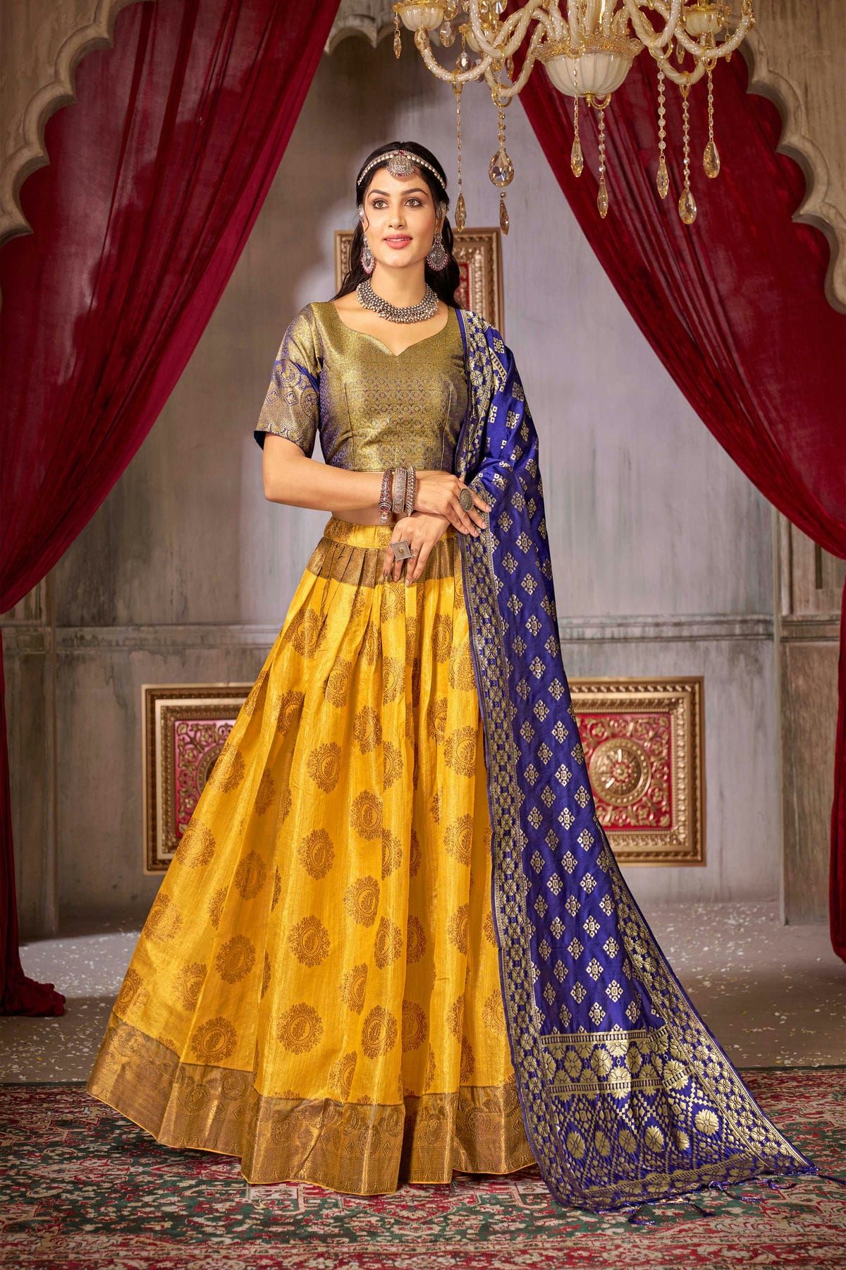 Silk Lehenga Choli With Thread Embroidery Work LD01353119