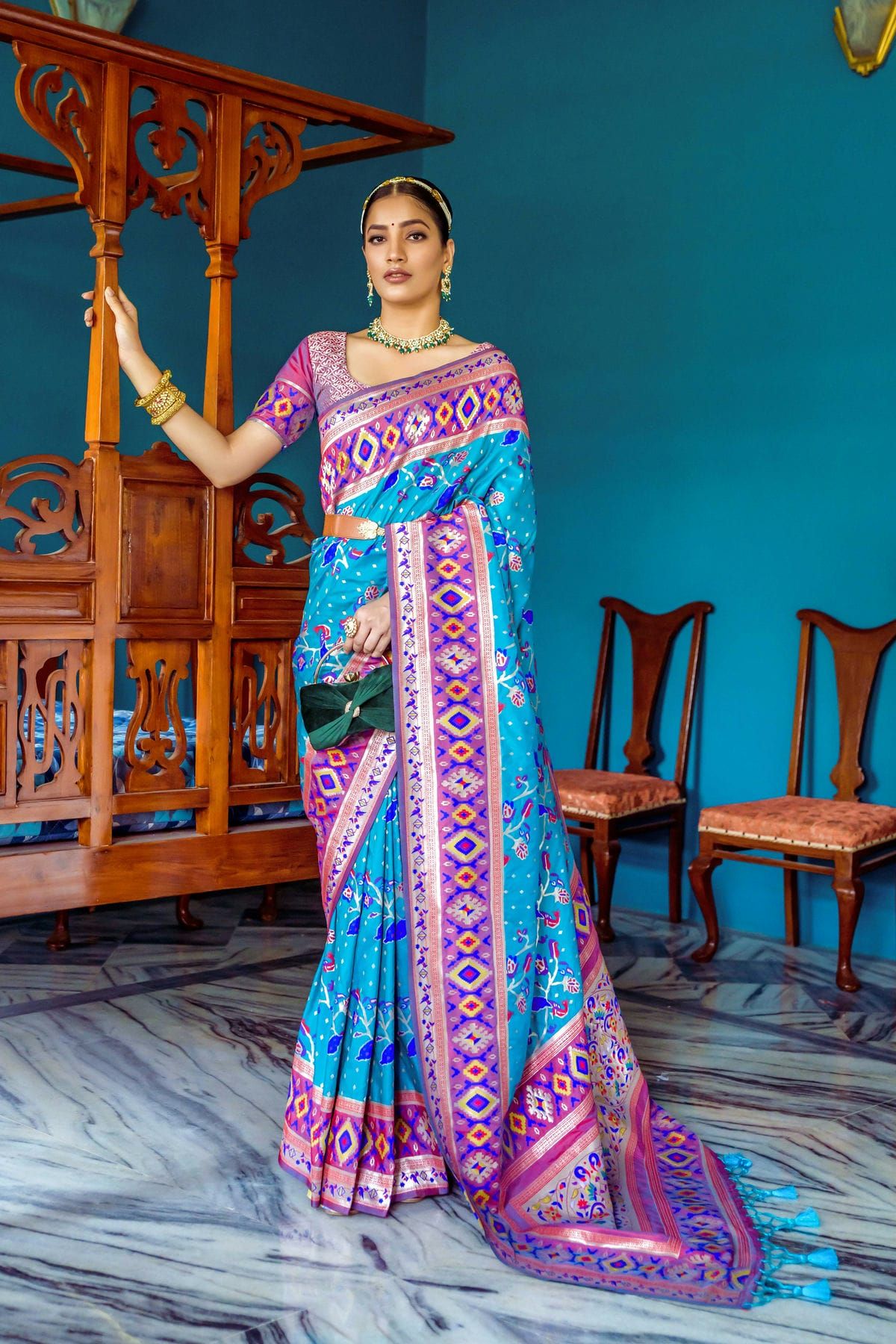 Buy Pink Paithani Silk Saree Online