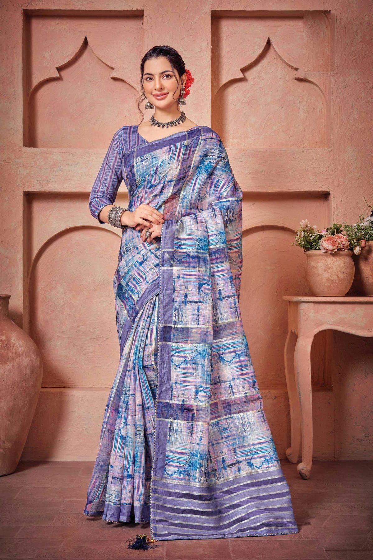 Heavenly Foil Print Saree -