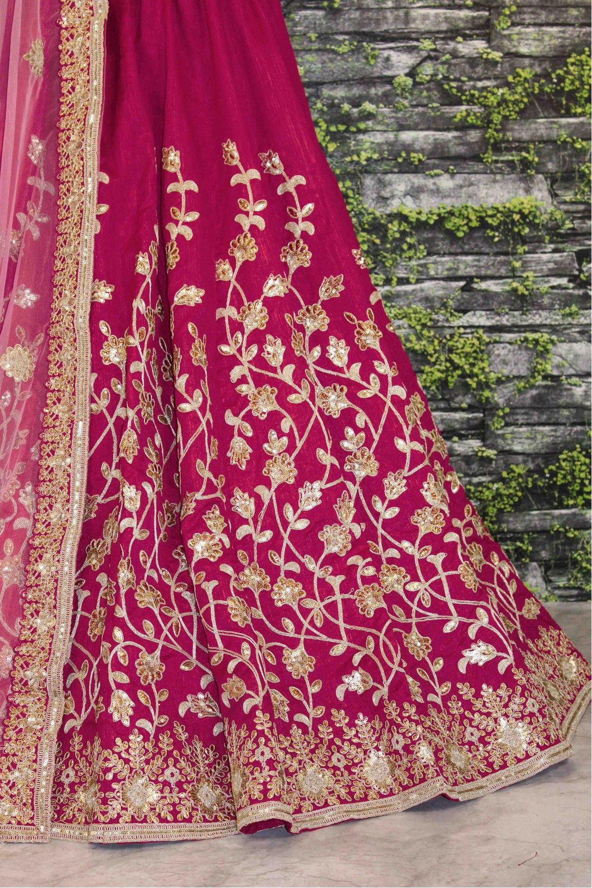 Banglori Silk A Line Lehenga Choli In Wine Red Colour