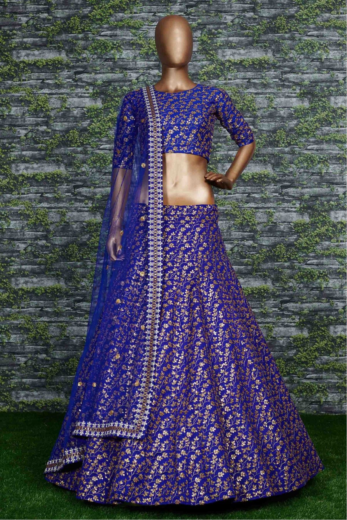 Banglori Silk A Line Lehenga Choli In Blue Colour - LD3820024