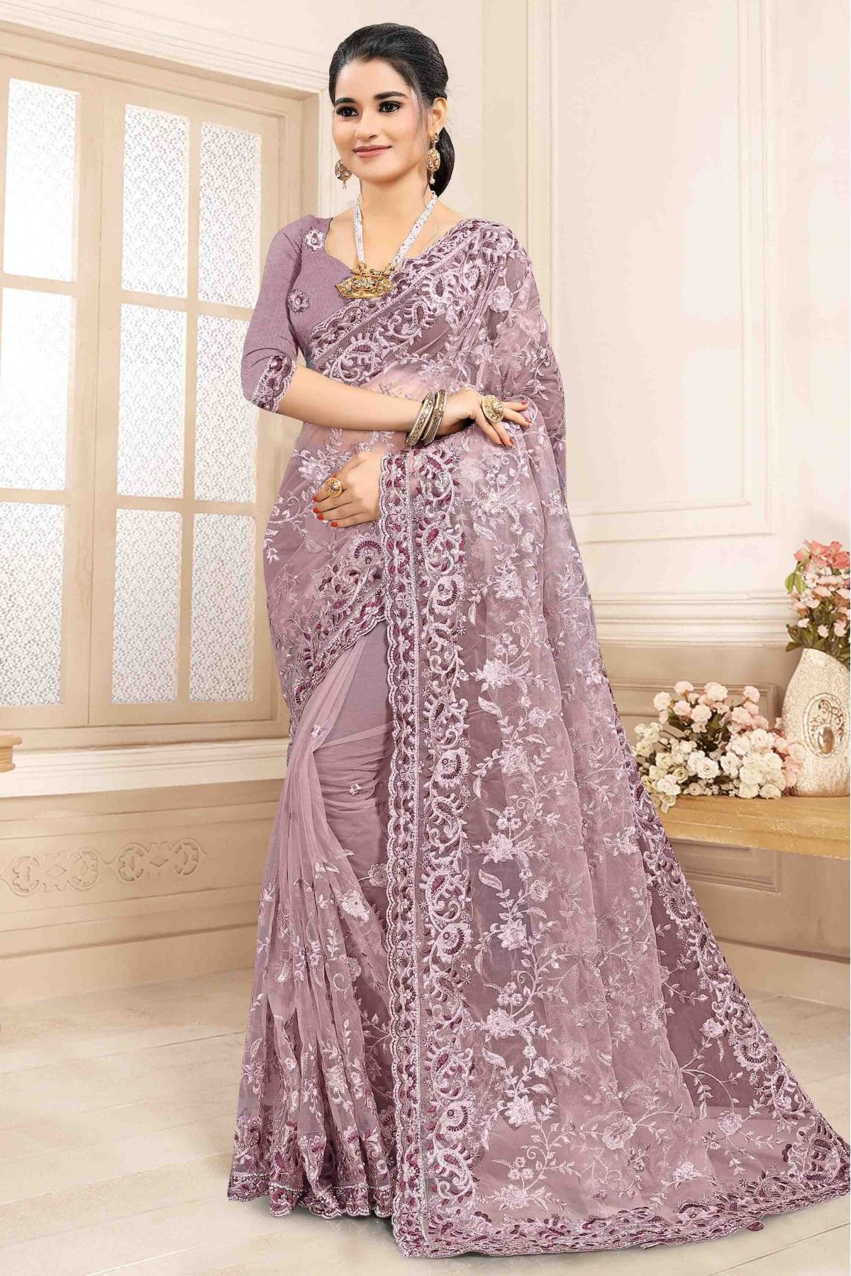 Lavender Saree - Buy Lavender Colour Sarees Online – Koskii